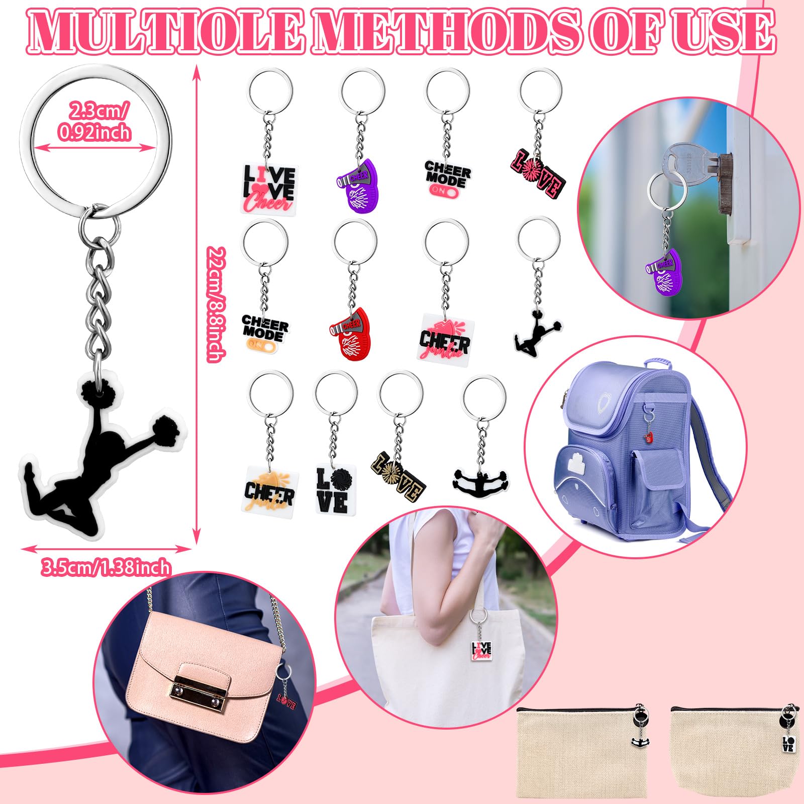 Sureio 48 Pcs Cheerleader Gifts Kit Cheer Stuff Bulk for Team, 24